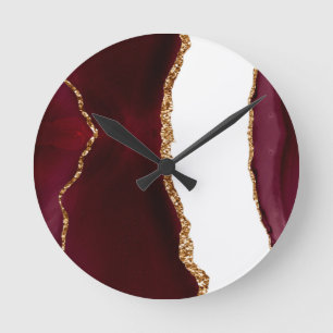 Agate liede vin und or runde wanduhr