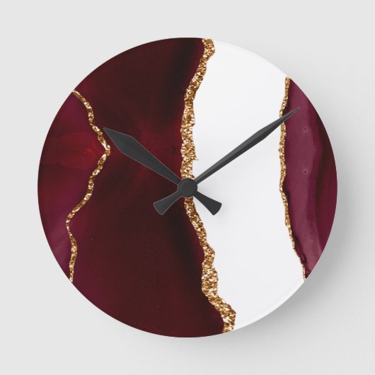 Agate liede vin und or runde wanduhr (Vorderseite)