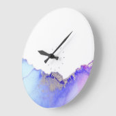 Agate Lila Blau Große Wanduhr (Winkel)