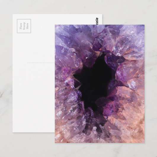 Agate Lila Crystal Postkarte (Vorne/Hinten)
