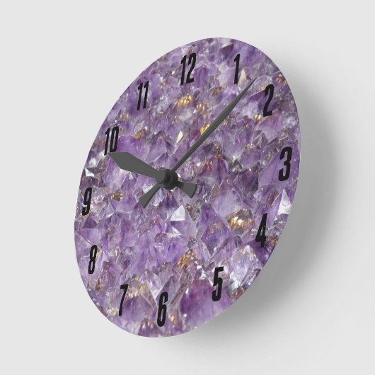 Agate Lila Crystal Runde Wanduhr (Winkel)