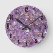 Agate Lila Crystal Runde Wanduhr (Vorderseite)