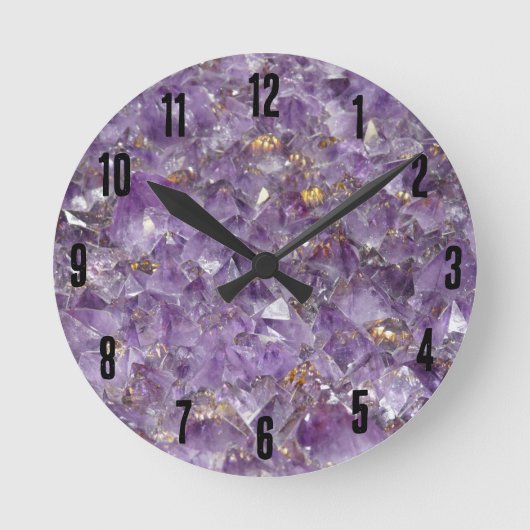 Agate Lila Crystal Runde Wanduhr (Vorderseite)