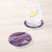 Agate Lila Gold Glitzer Cusrom Ihr Name Untersetze Getränkeuntersetzer (Seite)