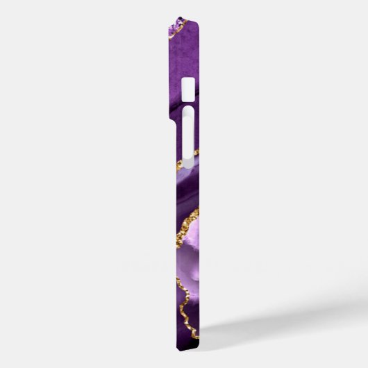 Agate Lila Gold Glitzer Ihr Name iPhone Fall Case-Mate iPhone Hülle (Rückseite / Links)