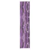 Agate Lila Gold Glitzer Ihr Name Table Runner Kurzer Tischläufer (Vorderseite)