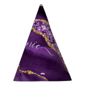 Agate Lila Gold Glitzer Individuelle Name Party Partyhütchen (Rechts)