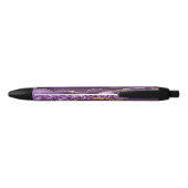Agate Lila Gold Glitzer Pen mit Individuelle Name Kugelschreiber (Rückseite)