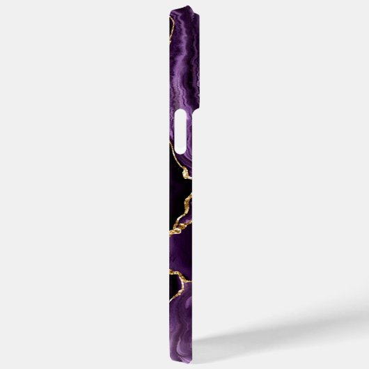 Agate Lila Gold Ihr Name iPhone Case Geschenk (Rückseite / Rechts)