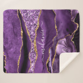 Agate Lila Gold Individuelle Name Sherpa Blanket Sherpadecke (Vorderseite (Horizontal))