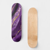 Agate Lila Gold Individuelle Name Skateboard Gesch (Vorderseite)