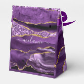 Agate Lila Gold Marble Individuelle Name Geschenkb Geschenkschachtel (Rückseite)