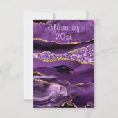 Agate Lila Gold Marmor Abschluss Einladung (Rückseite)