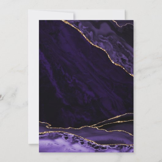 Agate Lila Gold Retirement Party Einladung (Rückseite)