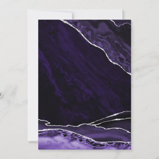 Agate Lila Silver 60. Geburtstag Einladung (Rückseite)