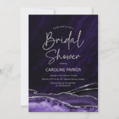 Agate Lila Silver Brautparty Einladung (Vorderseite)