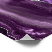 Agate Lila Silver Dark Wedding Willkommen Poster (Ecke)