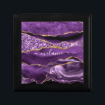 Agate Lila Violet Gold Glitzer Geode Ihr Name Erinnerungskiste<br><div class="desc">Agate Lila Violet Gold Glitzer Geode Individuelle Name Sparkle Marmor Personalisiert Geburtstag - Geburtstag oder Hochzeitsgeschenk / Beides - Fügen Sie Ihren Namen - Text oder Entfernen - Make Your Special Gift - Neu vergrössern und verschieben oder entfernen und fügen Sie Text / Elemente mit Anpassungstool. Design von MIGNED. Bitte...</div>