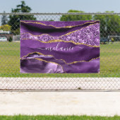 Agate Lila Violet Gold Glitzer Geode Individuelle Banner (Insitu)