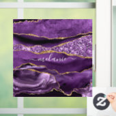 Agate Lila Violet Gold Glitzer Geode Individuelle  Fensteraufkleber (Zuhause)