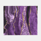 Agate Lila Violet Gold Glitzer Geode Individuelle Fleecedecke (Vorderseite (Horizontal))