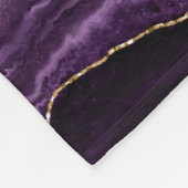 Agate Lila Violet Gold Glitzer Geode Individuelle  Fleecedecke (Ecke)