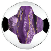 Agate Lila Violet Gold Glitzer Geode Individuelle Fußball (Gedreht)