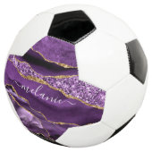 Agate Lila Violet Gold Glitzer Geode Individuelle Fußball (Dreiviertel)