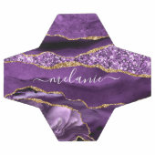 Agate Lila Violet Gold Glitzer Geode Individuelle Fußball (Flach)