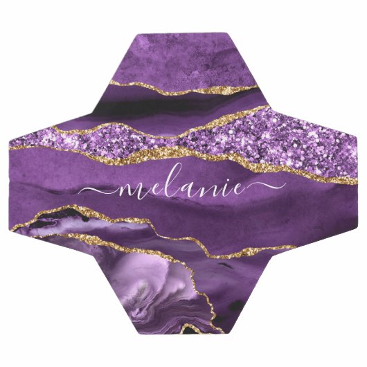 Agate Lila Violet Gold Glitzer Geode Individuelle Fußball (Flach)