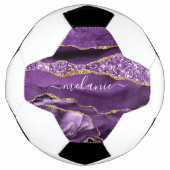 Agate Lila Violet Gold Glitzer Geode Individuelle Fußball (Vorderseite)