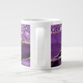 Agate Lila Violet Gold Glitzer Geode Individuelle Jumbo-Tasse (Rückseite)