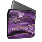 Agate Lila Violet Gold Glitzer Geode Individuelle  Laptopschutzhülle (Vorne Rechts)