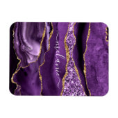 Agate Lila Violet Gold Glitzer Geode Individuelle  Magnet (Horizontal)