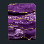 Agate Lila Violet Gold Glitzer Geode Individuelle  Magnet<br><div class="desc">Agate Lila Violet Gold Glitzer Geode Individuelle Name Sparkle Marmor Personalisiert Geburtstag - Geburtstag oder Hochzeitsgeschenk / Beides - Fügen Sie Ihren Namen - Text oder Entfernen - Make Your Special Gift - Neu vergrössern und verschieben oder entfernen und fügen Sie Text / Elemente mit Anpassungstool. Design von MIGNED. Bitte...</div>