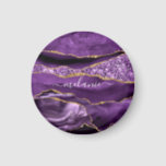 Agate Lila Violet Gold Glitzer Geode Individuelle  Magnet<br><div class="desc">Agate Lila Violet Gold Glitzer Geode Individuelle Name Sparkle Marmor Personalisiert Geburtstag - Geburtstag oder Hochzeitsgeschenk / Beides - Fügen Sie Ihren Namen - Text oder Entfernen - Make Your Special Gift - Neu vergrössern und verschieben oder entfernen und fügen Sie Text / Elemente mit Anpassungstool. Design von MIGNED. Bitte...</div>