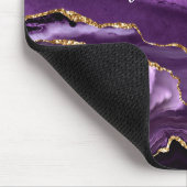 Agate Lila Violet Gold Glitzer Geode Individuelle  Mousepad (Ecke)