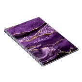 Agate Lila Violet Gold Glitzer Geode Individuelle Notizblock (Rechte Seite)