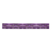 Agate Lila Violet Gold Glitzer Geode Individuelle  Satinband (Vorderseite)