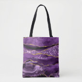 Agate Lila Violet Gold Glitzer Geode Individuelle  Tasche (Vorderseite)