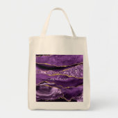 Agate Lila Violet Gold Glitzer Geode Individuelle  Tragetasche (Vorne)