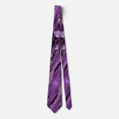 Agate Lila Violet Gold Glitzer Geode Neck Tie Krawatte (Vorderseite)