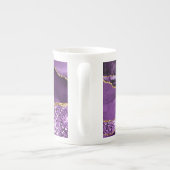 Agate Lila Violet Gold Glitzer Geode Tasse Name (Rückseite)