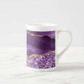 Agate Lila Violet Gold Glitzer Geode Tasse Name (Rechts)