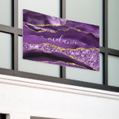 Agate Lila Violet Gold Glitzer Ihr Name Banner (Äußeres Gebäude)