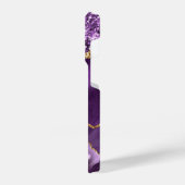 Agate Lila Violet Gold Glitzer Ihr Name iPhone Hülle (Linke Seite)