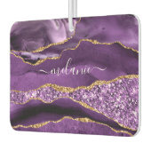 Agate Lila Violet Gold Ihr Name Air Freshener Autolufterfrischer (Links)
