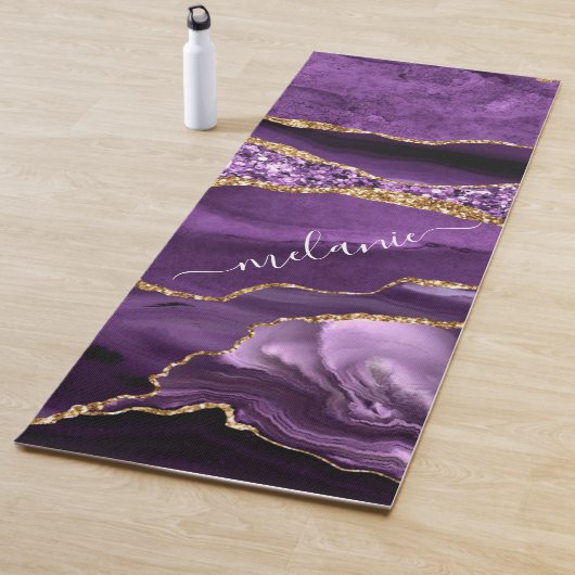 Agate Lila Violet Gold Individuelle Name Yoga Mat Yogamatte (Beispiel)