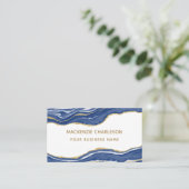 Agate Marble Blue Visitenkarte (Stehend Vorderseite)
