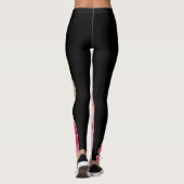 Agate Marble Glitzer Pink Black Gold Leggings (Rückseite)